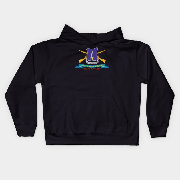 369th Infantry Regiment - First Draw - Black Rattlers w Br - Ribbon Kids Hoodie by twix123844